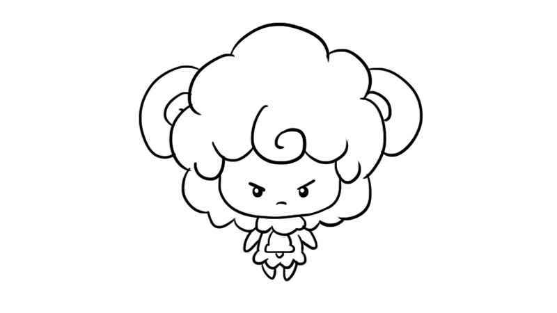 十二星座q版萌图简笔画白羊座(画出表情和头上的毛发部分)