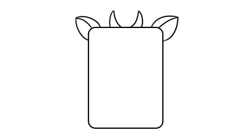 长方形简笔画教程(大眼睛和鼻子、嘴巴、四只脚)