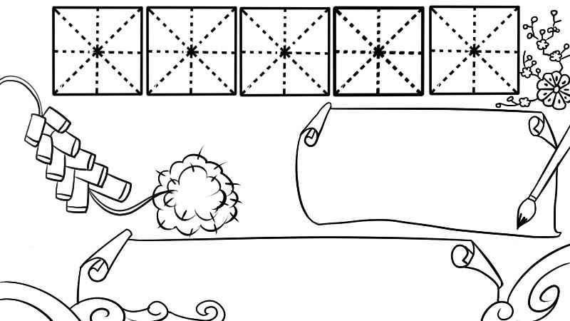 春节简笔画主题画 春节简笔画