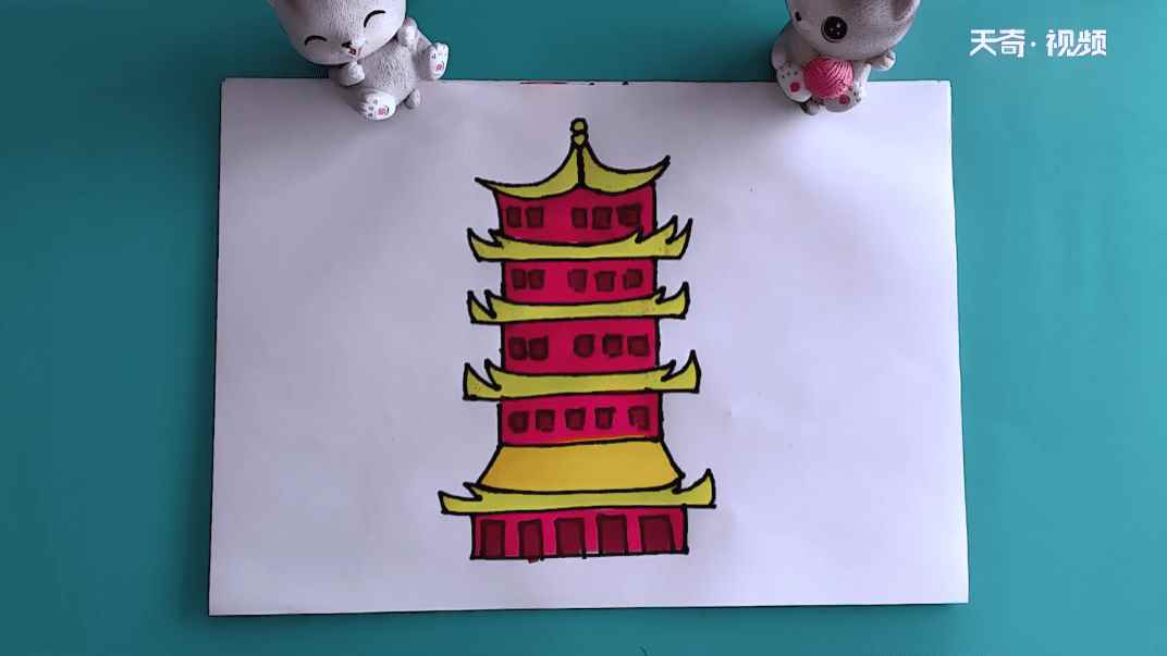 黄鹤楼简笔画(黄鹤楼的顶楼怎么画出来)