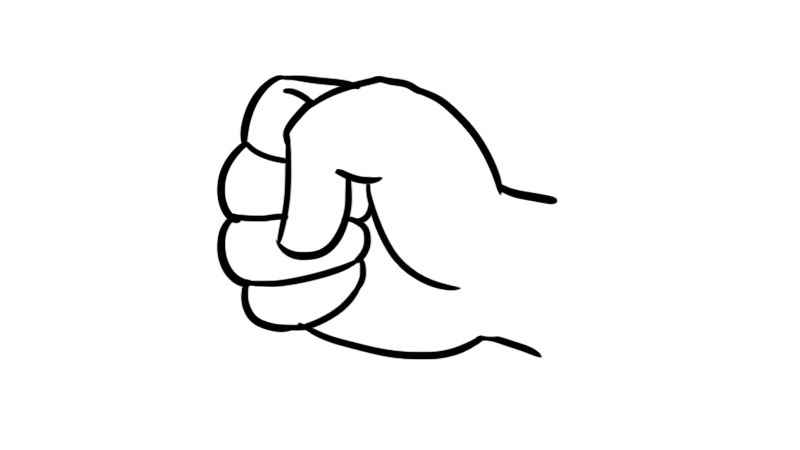 手的简笔画(画出手掌和大拇指的区别)