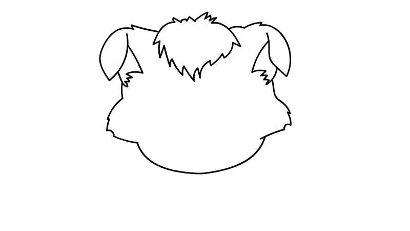 小灰灰简笔画(画出小灰灰的身体部分和上肢)