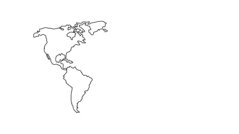 世界地图简笔画步骤(先画出美洲左边的地图轮廓)