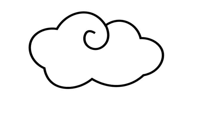 云彩图片简笔画(中间画一朵云的颜色即可)