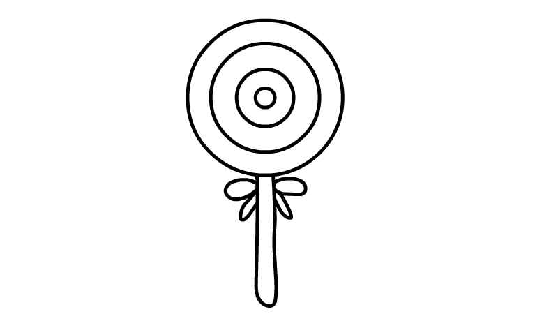 棒棒糖简笔画画法(棒棒糖涂上颜色就可以了)