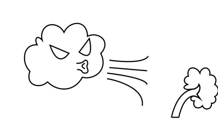 台风简笔画(元素涂上相应的颜色)