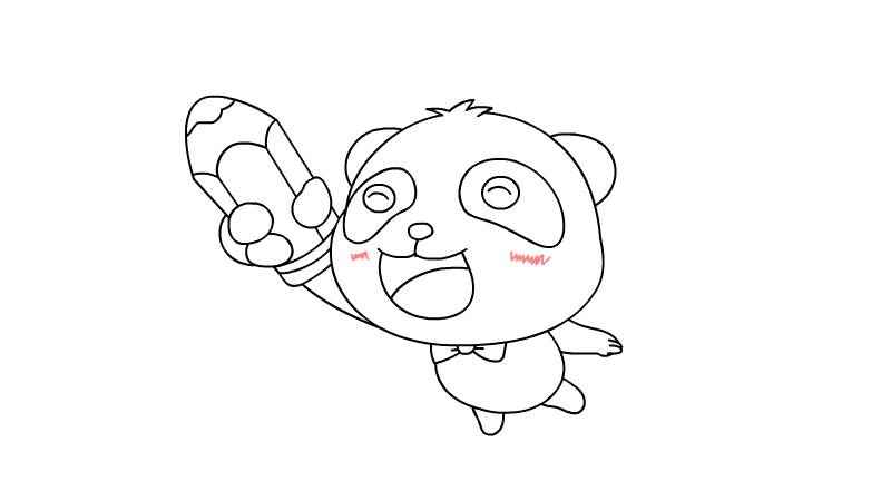 熊猫画画简笔画(熊猫的头部是怎么画的)