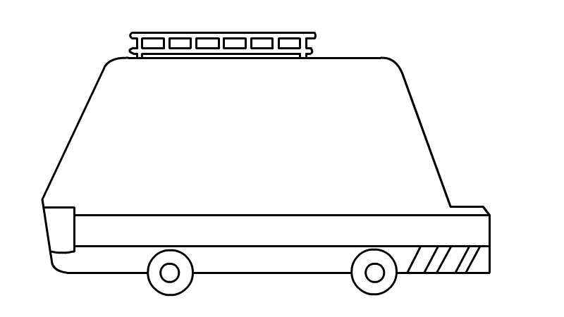 救护车简笔画(先画一辆车的主体轮廓;最后涂上颜色就可以了)