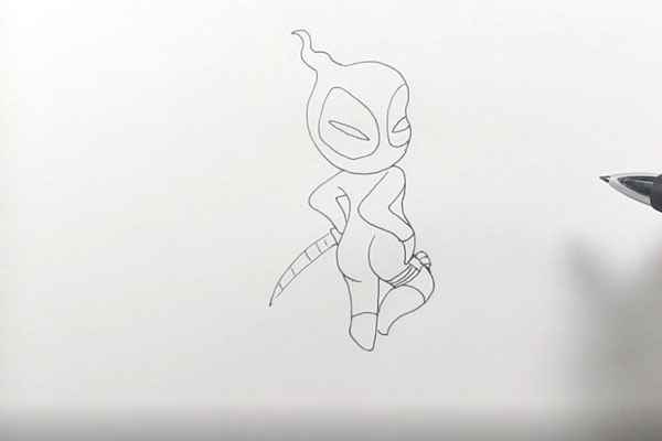 死侍简笔画(先画死侍的头部有哪些)