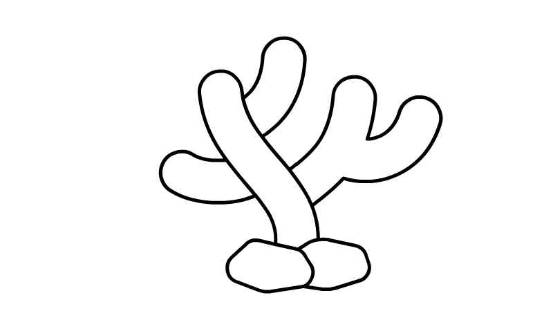 珊瑚简笔画画法(珊瑚涂上颜色就可以了!)