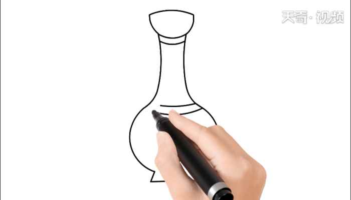 青花瓷图片简笔画(画青花瓷瓶身上的花朵)