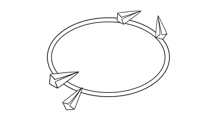 边框简笔画怎么画(纸飞机画好的边框涂上颜色就可以了)