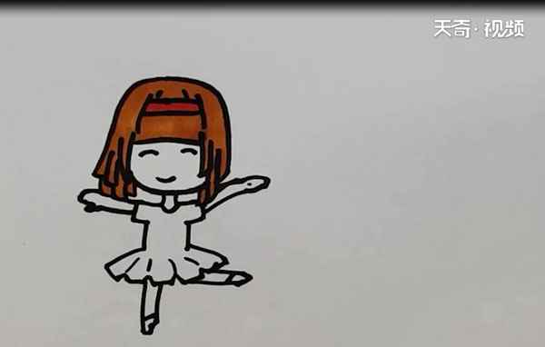 跳舞简笔画(先画女式短发和发夹的区别)