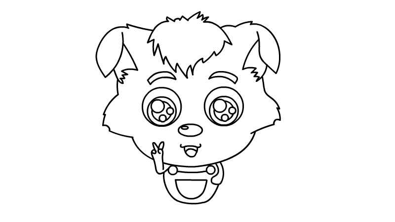 小灰灰简笔画(画出小灰灰的身体部分和上肢)