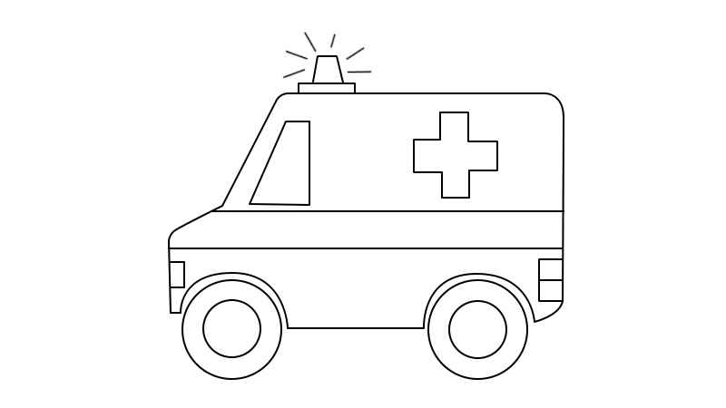 救护车简笔画怎么画步骤