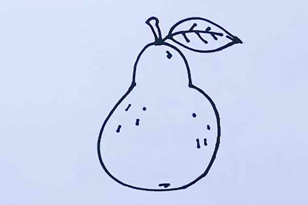 梨子简笔画(绿色涂叶子的部分就好啦)