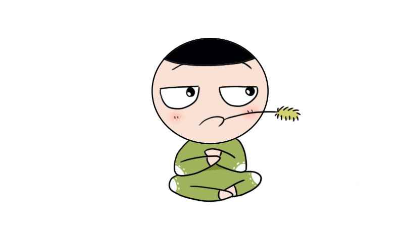 米小圈简笔画(画出米小圈的头发、眉毛和眼睛)