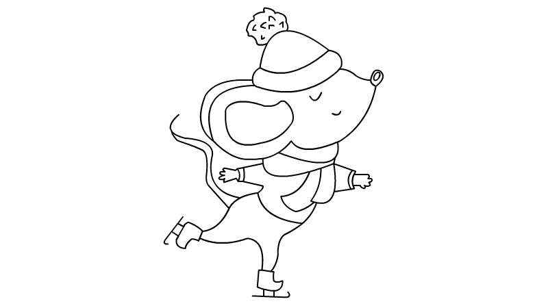 老鼠简笔画(画出小老鼠的头部和耳朵)