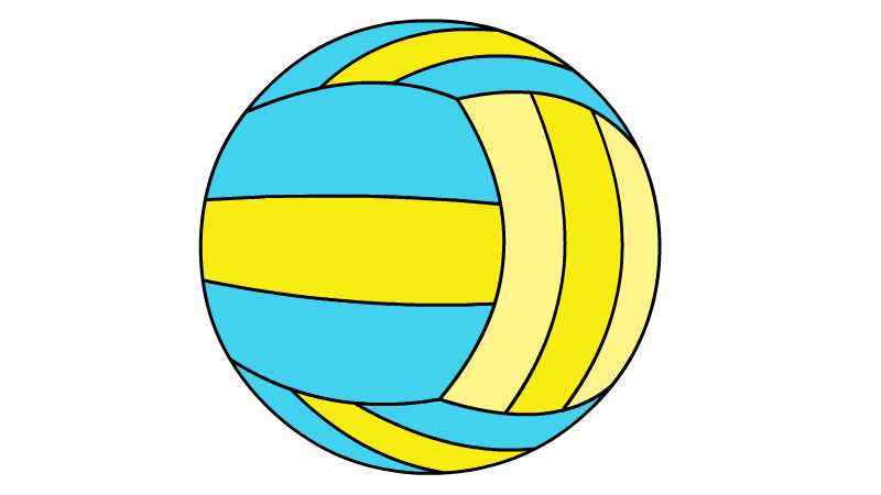 排球简笔画怎么画(画出排球表面的线条部分)