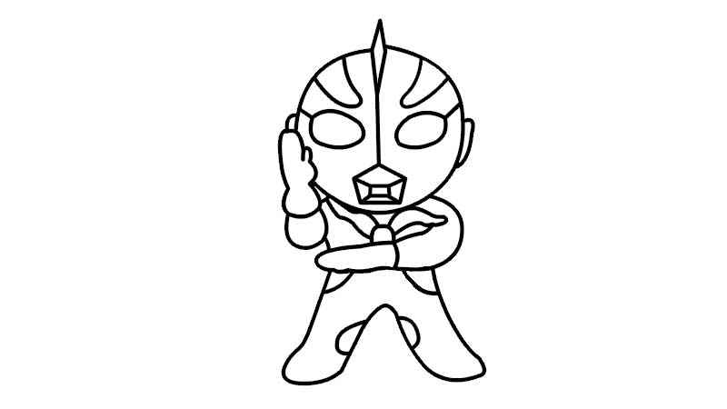 奥特曼卡通图片简笔画(画出奥特曼的身体和双腿)