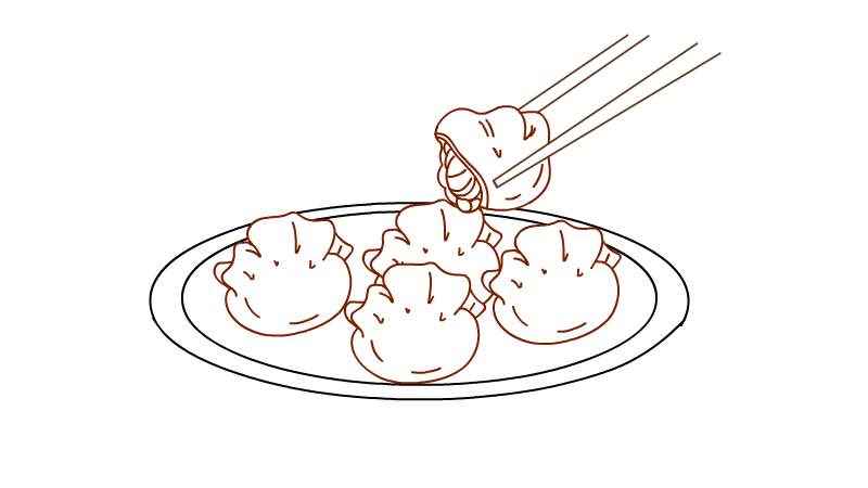饺子简笔画(饺子简笔画带盘子)