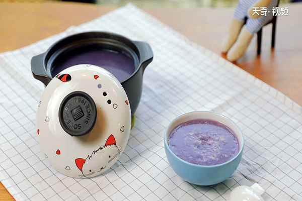 紫薯燕麦粥的做法(大米80克燕麦40克紫薯)