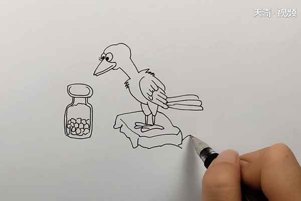 乌鸦喝水简笔画(小草涂上绿色就可以了吗)