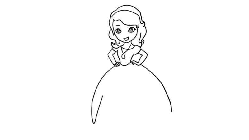 小公主苏菲亚简笔画教程 小公主苏菲亚简笔画画法