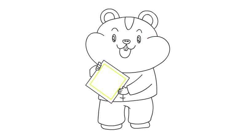 过年简笔画步骤(眼睛、鼻子、嘴巴、耳朵和身体)