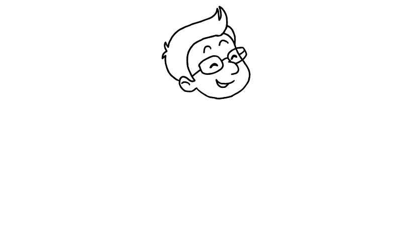 教师节男老师简笔画(先画出老师的头部和五官)