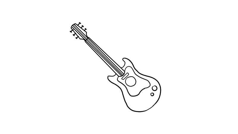 吉他简笔画怎么画(吉他身上的纹路怎么画)