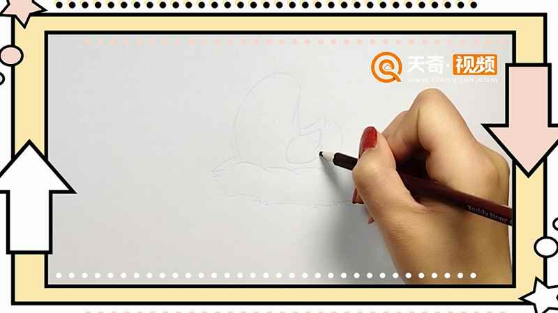 母鸡简笔画(铅笔勾画出母鸡的形状)