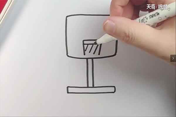 篮球框简笔画(篮球框的先画一个长方形)