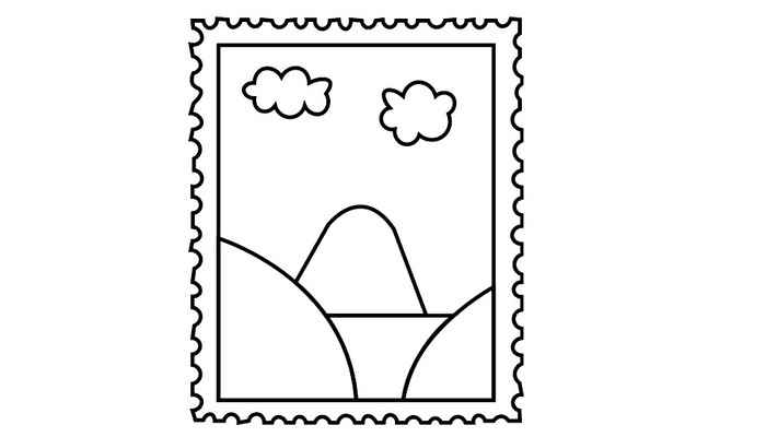邮票简笔画(画邮票的边缘线条有哪些)