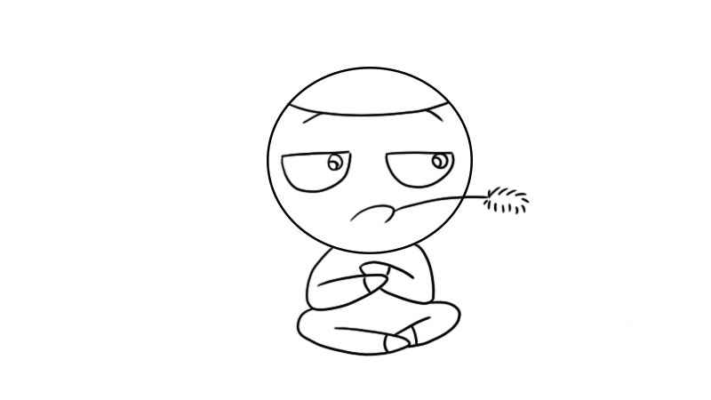 米小圈简笔画(画出米小圈的头发、眉毛和眼睛)