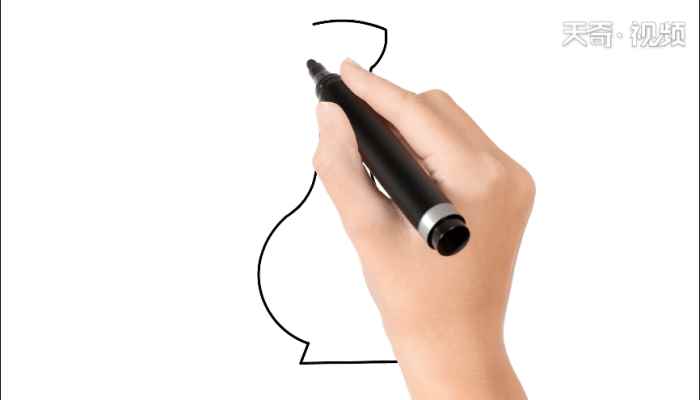 青花瓷图片简笔画(画青花瓷瓶身上的花朵)