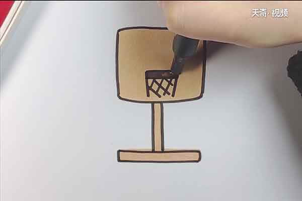 篮球框简笔画(篮球框的先画一个长方形)