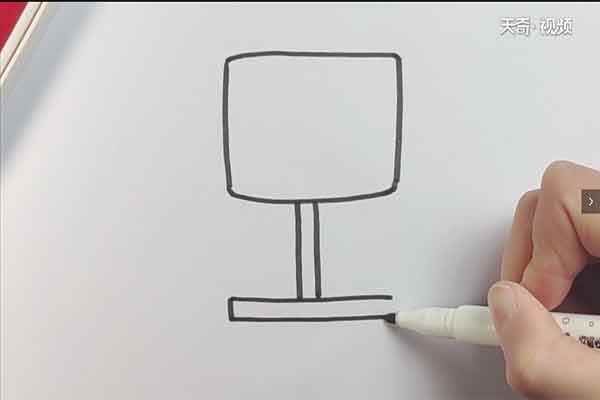 篮球框简笔画(篮球框的先画一个长方形)