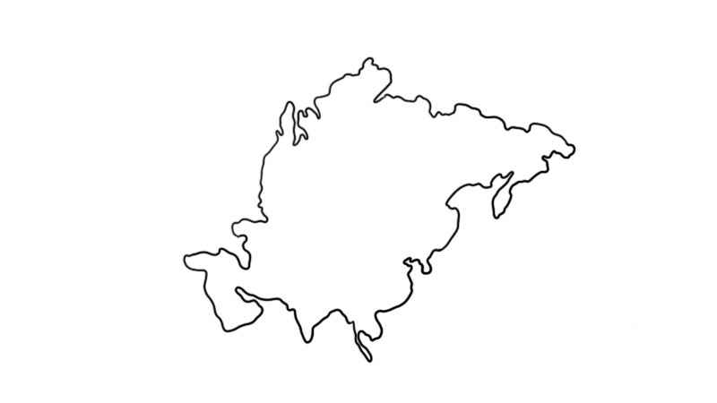 亚洲轮廓图简便画法(亚洲最大面积的线条有哪些)