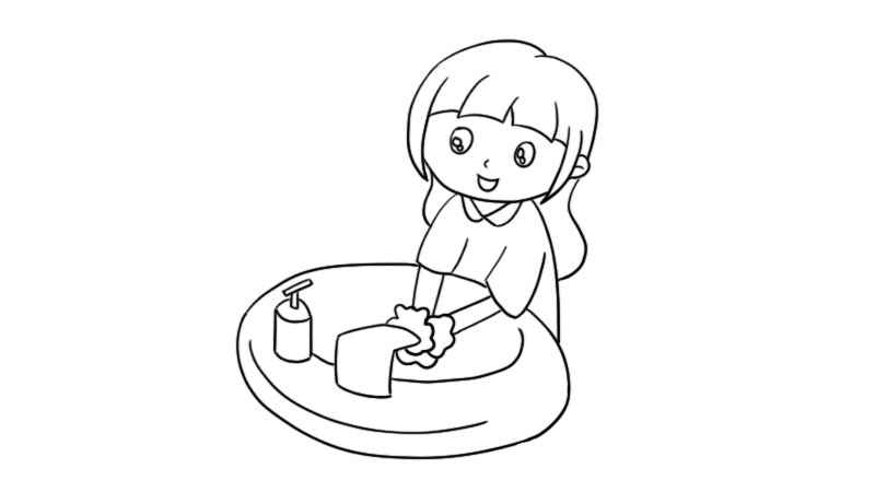 洗手的简笔画(小女孩的衣服和洗手液有什么区别)
