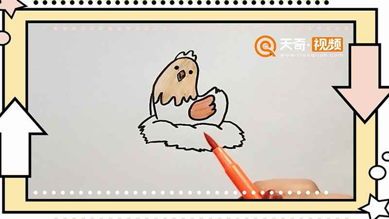 母鸡简笔画(铅笔勾画出母鸡的形状)