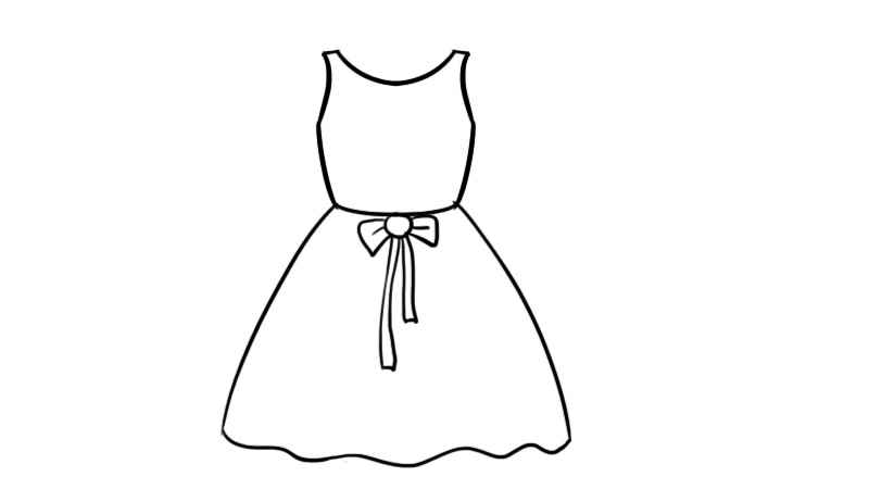 裙子简笔画(先画出裙子的上半身服饰)
