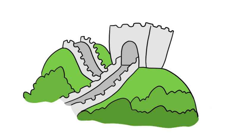 长城简笔画(长城上的烽火台怎么画)