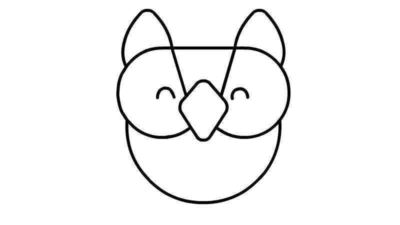 猫头鹰简笔画步骤(猫头鹰的翅膀和脚的画法)