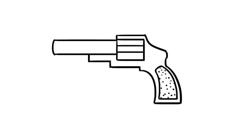 手枪简笔画(画出手枪的外形轮廓有哪些)