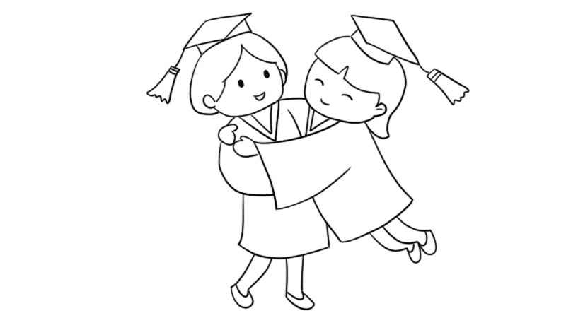 我们毕业了图片简笔画怎么画(女生脑袋的线条怎么画)