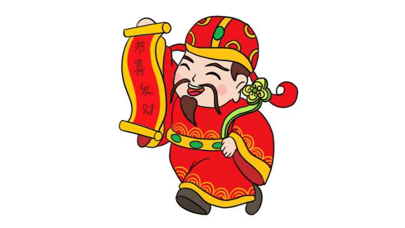 财神爷简笔画(先画出财神爷的头部和五官)