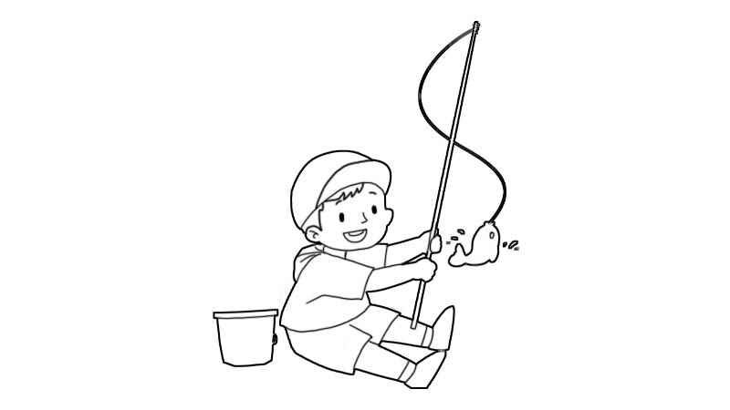 男孩钓鱼简笔画怎么画(如何画男孩的脑袋线条)