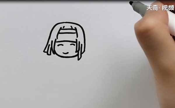 跳舞简笔画(先画女式短发和发夹的区别)