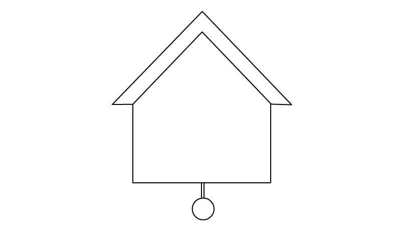 钟表图片大全(画出一个房子的外形和摆锤)